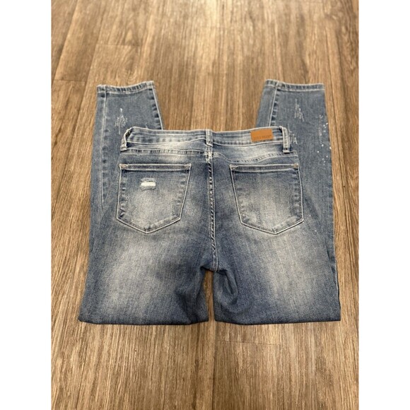 Judy‎ Blue Jeans Womens 27 Relaxed Fit Dark Wash Distressed Stretch Denim - Picture 1 of 10